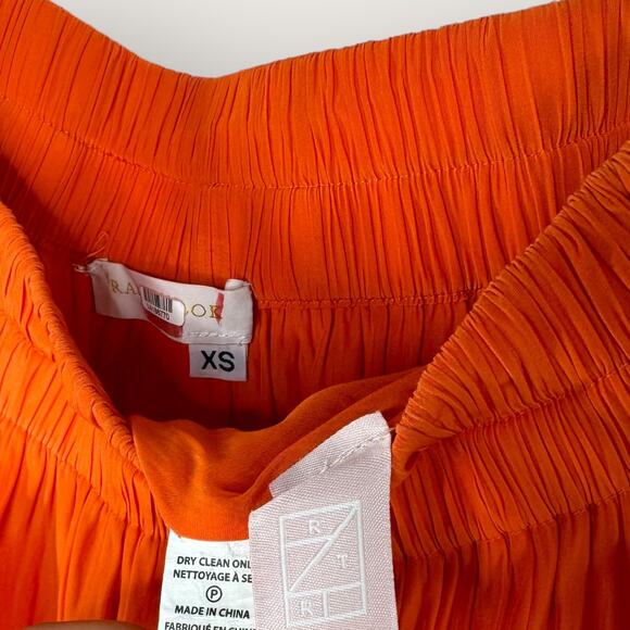 Ramy Brook Brit Eyelet Mini Skirt | XS Extra Small Orange Ruffled Tiered Flirty - Picture 3 of 7